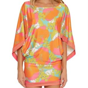 Trina Turk Women's Playa de Flor Cover Up Tunic Dress Swimsuit Size M